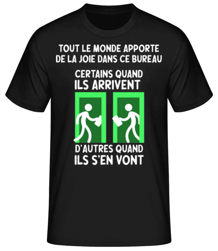 Aperçu: Tout Le Monde Apporte De La Joie - T-shirt standard Homme - Noir - Devant