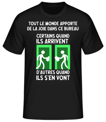 Tout Le Monde Apporte De La Joie - T-shirt standard Homme - Noir - Devant