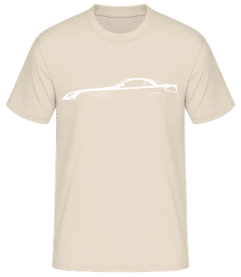 'Mercedes SLR McLaren C199' Silhouette - Pánské basic tričko - Krémová - Napřed