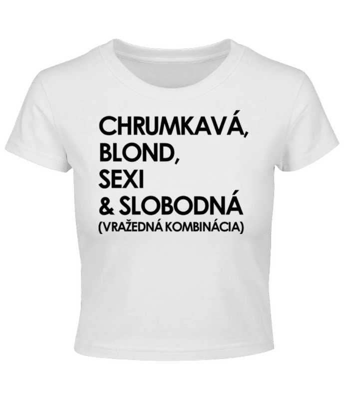 Náhľad: Chrumkavá Blond Sexi A Slobodná - Crop top - Biela - Predné