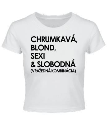 Chrumkavá Blond Sexi A Slobodná - Crop top - Biela - Predné