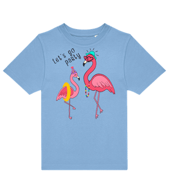 Party Flamingos - T-shirt enfants B&C - Bleu clair - Devant