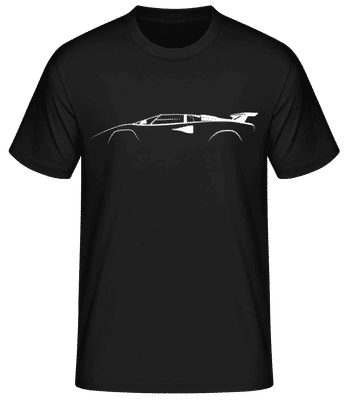 'Lamborghini Countach LP400' Silhouette - Men's Basic T-Shirt - Black - Front