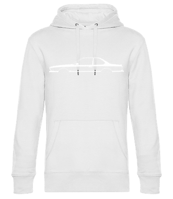 'BMW M635 CSi (E24)' Silhouette - Pánska štandardná mikina s kapucňou - Biela - Predné