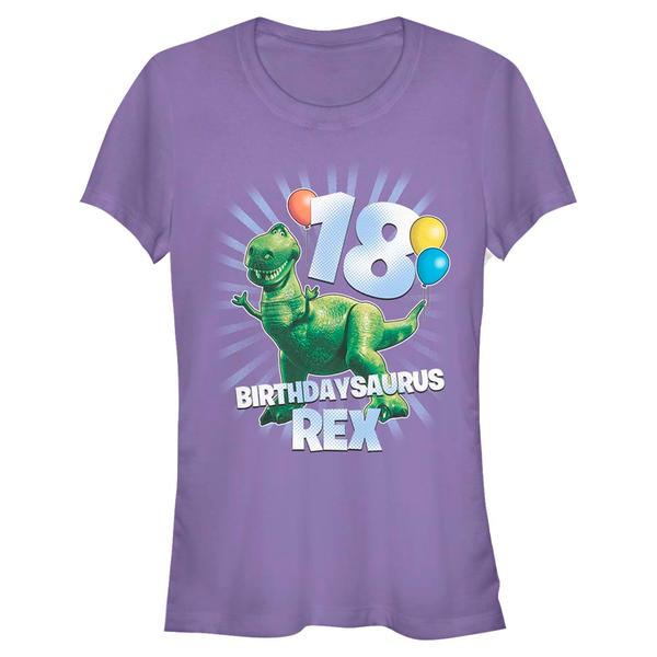 Aperçu: Pixar - Toy Story - Rex Ballon 18 - Birthday - Femme T-shirt - Pourpre - Devant