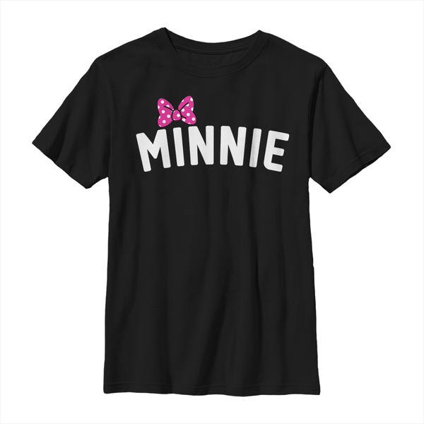 Aperçu: Disney Classics - Mickey Mouse - Minnie Mouse Minnie Bow Chest - Enfant T-shirt - Noir - Devant