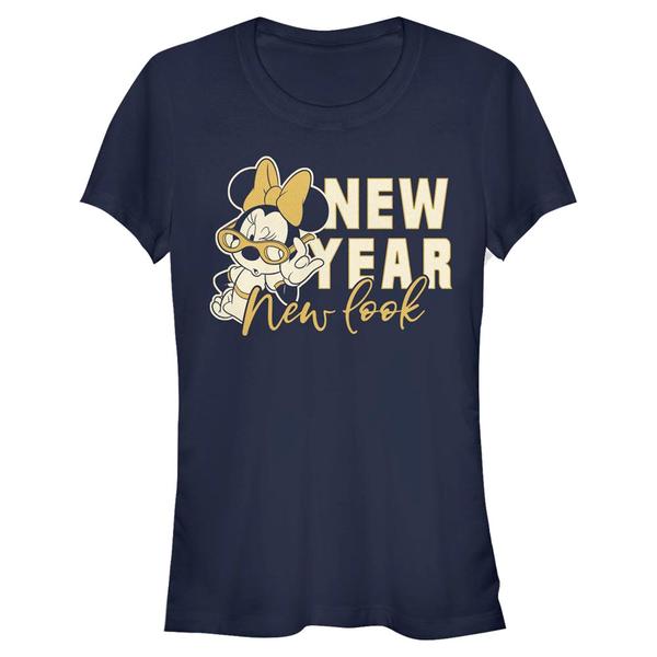 Aperçu: Disney Classics - Mickey Mouse - Minnie Mouse New Year - Christmas - Femme T-shirt - Bleu marine - Devant