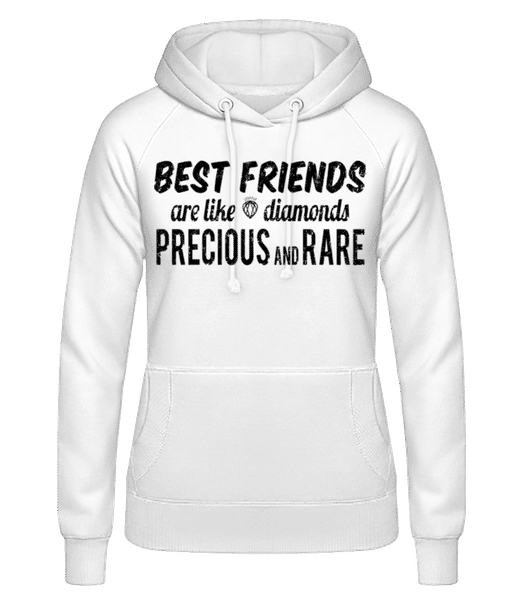 Aperçu: Best Friends Are Like Diamonds - Sweat à capuche Femme - Blanc - Devant