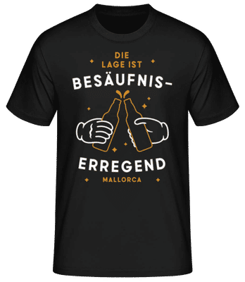Mallorca Die Lage Ist Besäufiserregend - Männer Basic T-Shirt - Schwarz - Vorne
