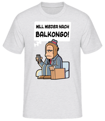Balkongo - Männer Basic T-Shirt - Grau meliert - Vorne