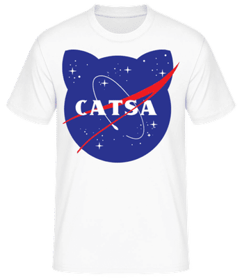 Catsa - Pánske basic tričko - Biela - Predné