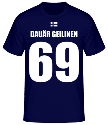 Finnland Fußball Trikot Dauär Geilinen - Männer Basic T-Shirt - Marine - Vorne