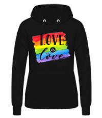 Love Is Love - Dámská mikina s kapucí - Černá - Napřed
