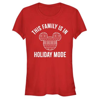 Disney Classics - Mickey Mouse - Mickey Mouse Family Holiday Mode - Femme T-shirt - Rouge - Devant