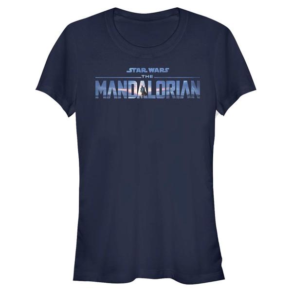 Aperçu: Star Wars - The Mandalorian - Logo New Mando - Femme T-shirt - Bleu marine - Devant