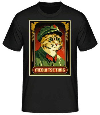 Meow Tse Tung - Men's Basic T-Shirt - Black - Front
