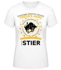Sternzeichen Stier Orange - Frauen Basic T-Shirt - Weiß - Vorne
