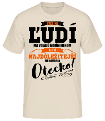 Dôležité informácie Ludia Call Me táta - Pánske basic tričko - Krémová - Predné