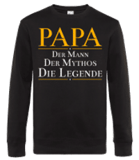 Papa Der Mann Der Mythos Die Legende - Männer Standard Pullover - Schwarz - Vorne