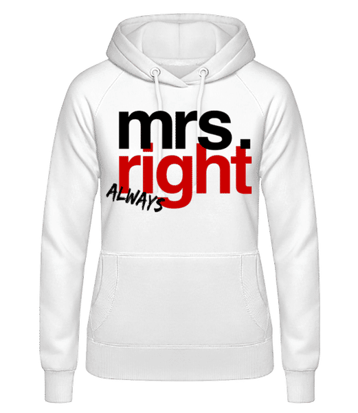 Aperçu: Mrs. Always Right Logo - Sweat à capuche Femme - Blanc - Devant
