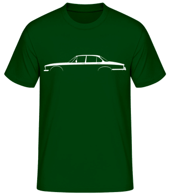 'Jaguar XJ (Series II)' Silhouette - Pánske basic tričko - Bottle green - Predné