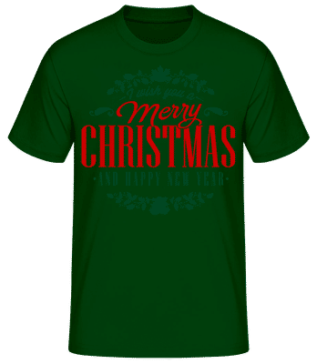 Merry Christmas Label - T-shirt homme B&C - Vert bouteille - Devant