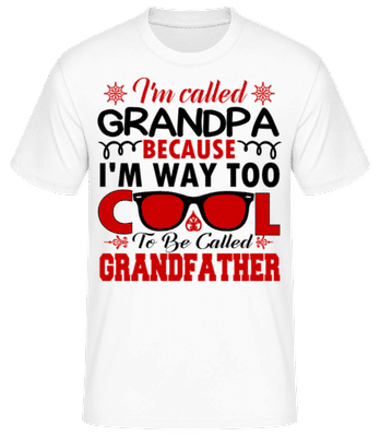 Way Too Cool Grandpa - Men's Basic T-Shirt - White - Front