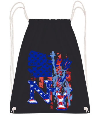 City Of NY - Drawstring batoh so šnúrkami - Čierna1 - Predné