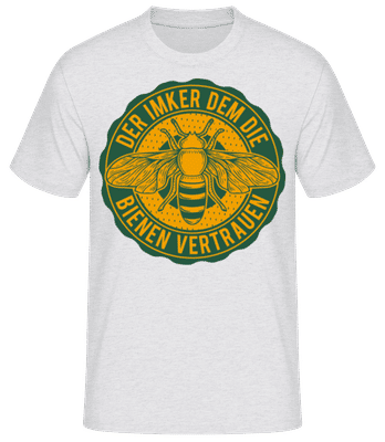 Der Imker dem die Bienen vertrauen - Männer Basic T-Shirt - Grau meliert - Vorne