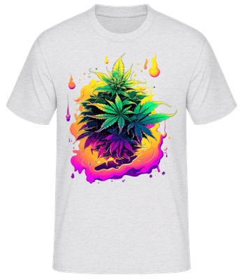 Rainbow Cannabis Flowers - Camiseta básica para hombre - Gris moteado - delante