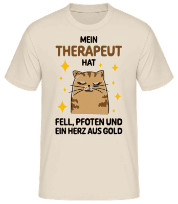 Therapeut Hat Fell Und Pfoten - Männer Basic T-Shirt - Creme - Vorne