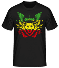 Reggae Lev - Pánske basic tričko - Čierna - Predné