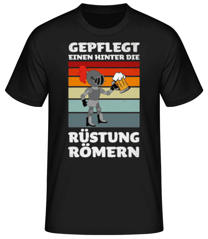 Vorschau: Hinter Die Rüstung Römern - Männer Basic T-Shirt - Schwarz - Vorne