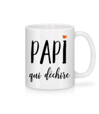 Papi Qui Déchire - Mug en céramique blanc - Blanc - Devant