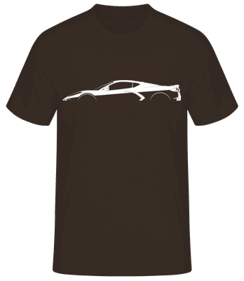 'Chevrolet Corvette C8 St.' Silhouette - T-shirt standard Homme - Marron - Devant