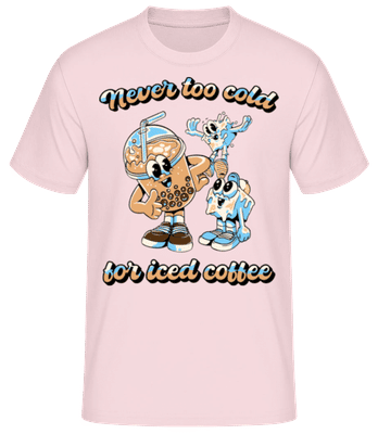 Iced Coffee Never Too Cold - Pánske basic tričko - Ružová - Predné