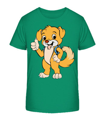Cute Dog With Bag - Camiseta orgánica para niños Stanley Stella 2.0 - Verde - delante