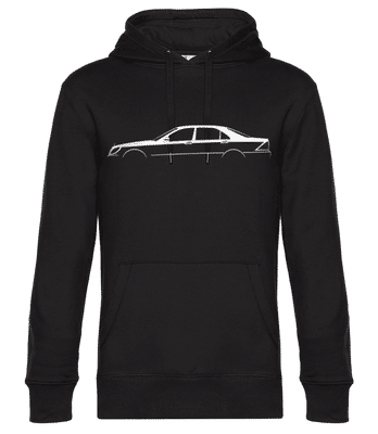 'Mercedes S W220' Silhouette - Sweat à capuche premium Unisexe - Noir - Devant