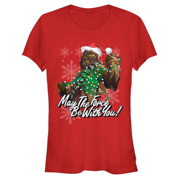 Preview: Star Wars - Chewbacca Wookiee Force - Christmas - Women's T-Shirt - Red - Front