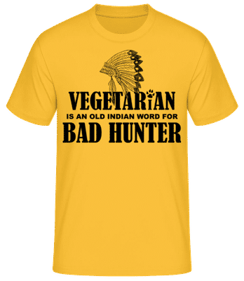 Vegetarian Bad Hunter Indian - T-shirt homme B&C - Jaune doré - Devant