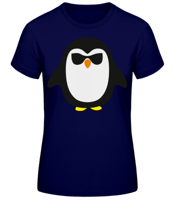 Cooler Pinguin Schwarze Brille - Frauen T-Shirt B&C - Marine - Vorne