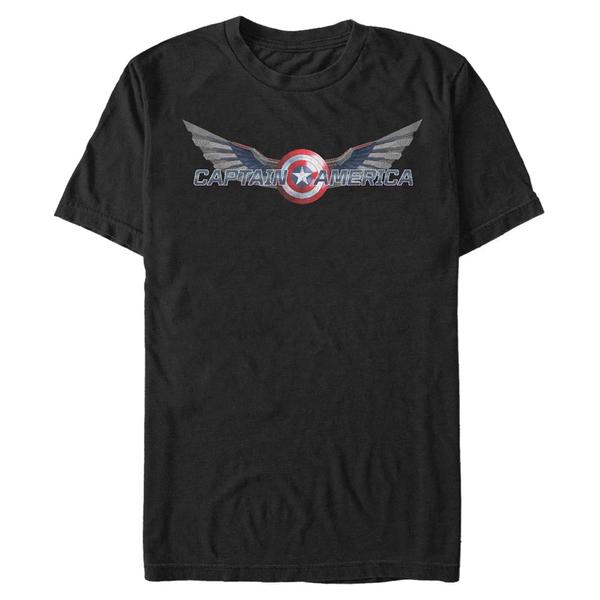 Aperçu: Marvel - Falcon et le soldat de l'hiver - Captain America Shiny Shield - Homme T-shirt - Noir - Devant