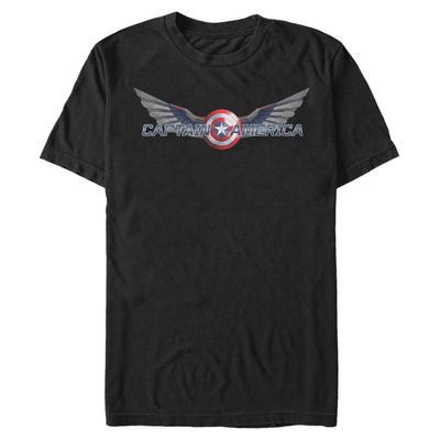 Marvel - Falcon et le soldat de l'hiver - Captain America Shiny Shield - Homme T-shirt - Noir - Devant