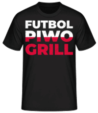 Futbol Piwo Grill - Camiseta básica para hombre - Negro - delante