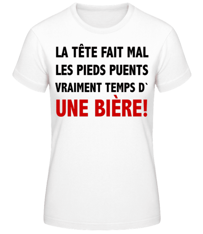 Aperçu: Temps D' Une Bière - T-shirt femme B&C - Blanc - Devant