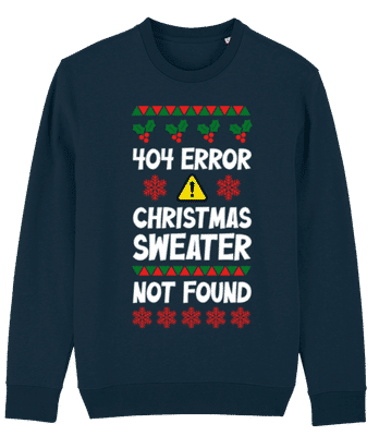 404 Error Christmas Sweater - Unisex Bio Pullover Stanley Stella 2.0 - Marine - Vorne