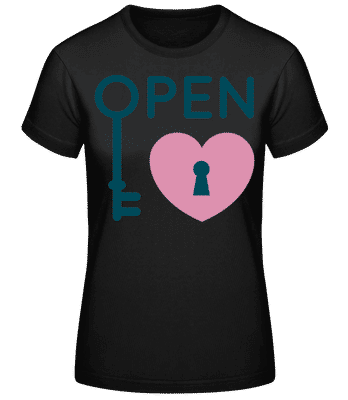 Open Heart - Women's Basic T-Shirt - Black - Front