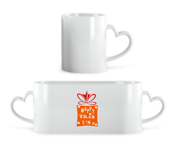Aperçu: Happy Valentine - Tasse en forme de coeur - Blanc - Devant