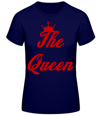 The Queen - Frauen Basic T-Shirt - Marine - Vorne