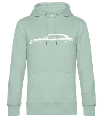 'Porsche Macan S 95B' Silhouette - Unisex premium mikina - Mätová zelená - Predné